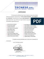 Certificado de Capacitacion Extintores - Mayo 2023 - KBR Ingenieros S.A Materiales 620