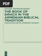 The Book of Sirach in The Armenian Biblical Tradition Yakob Nalean and His Commentary On Sirach by Garegin Hambardzumyan