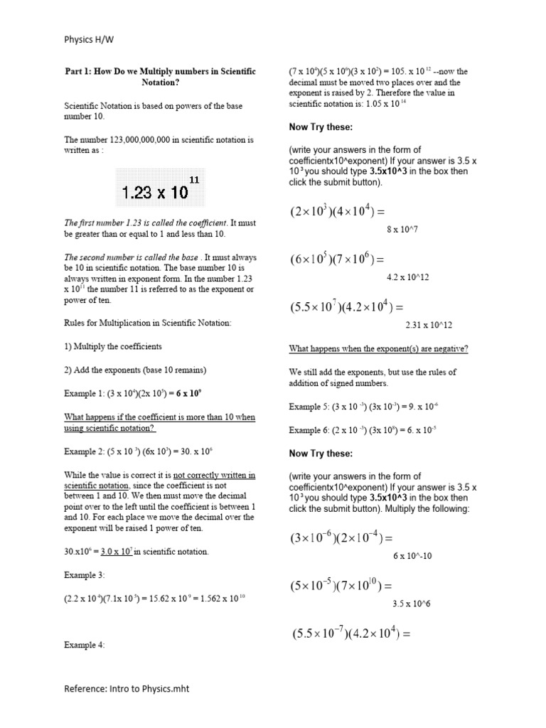 Scientific Notation Guide for Students | PDF | Numbers | Multiplication