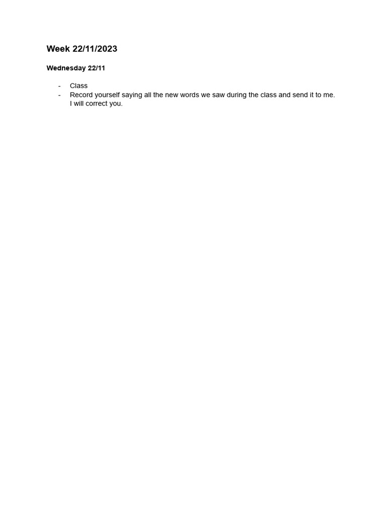 Weekly Language Practice Schedule | PDF