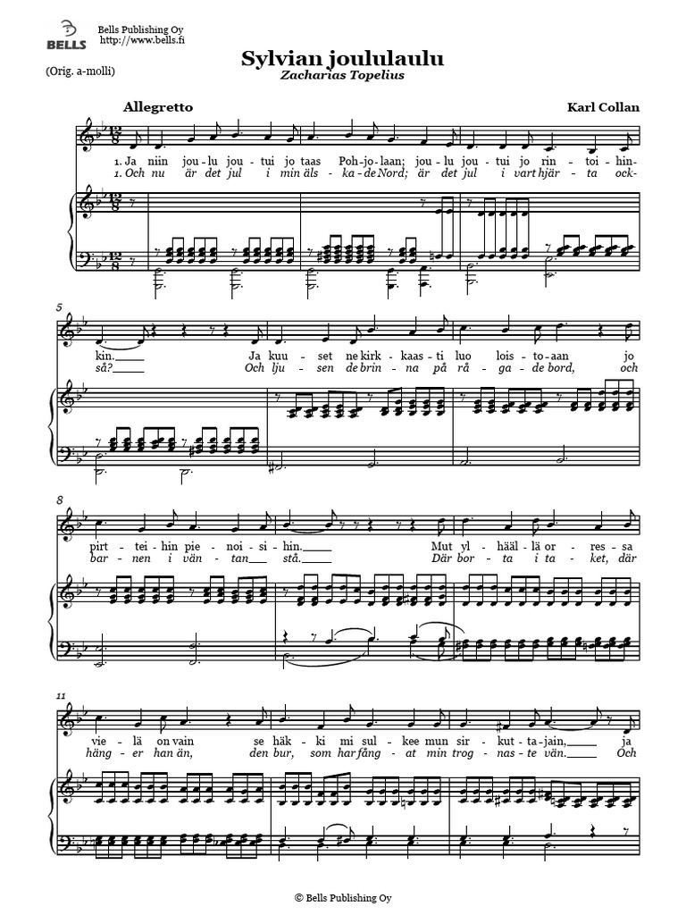 Collan Sylvian Joululaulu Gm Pdf