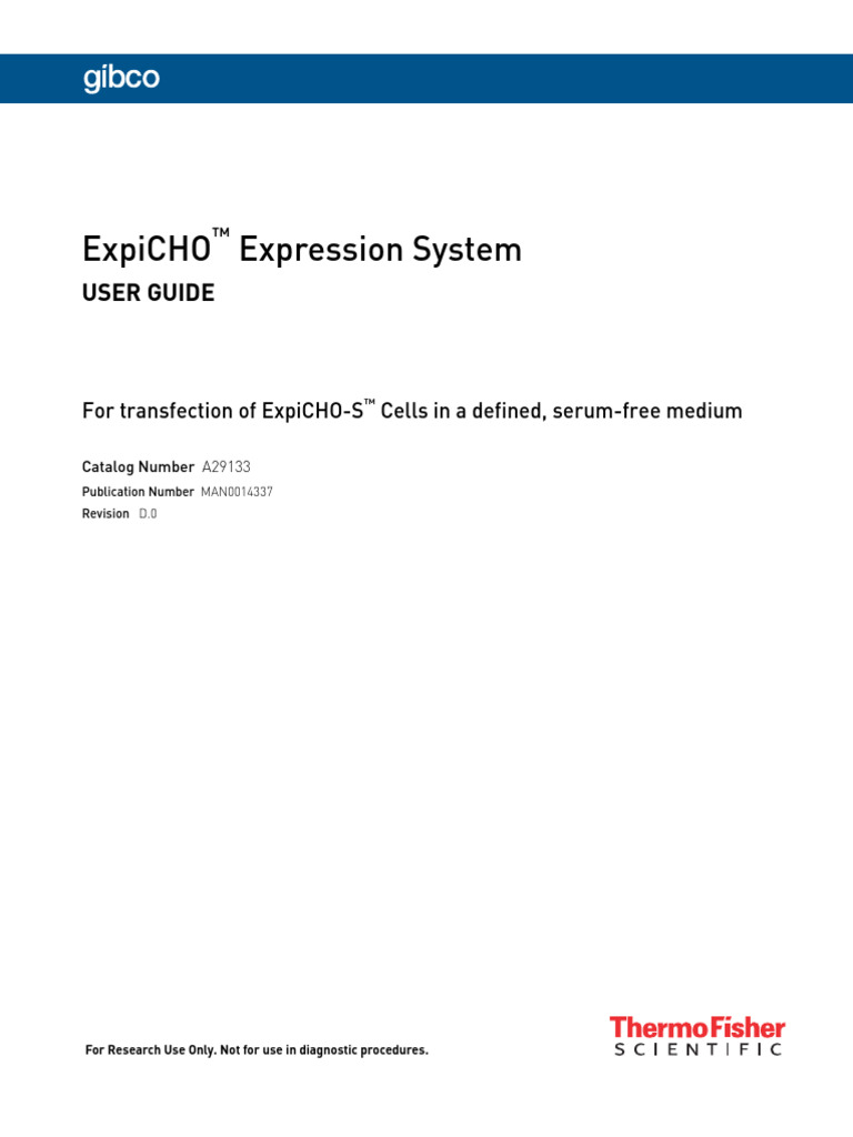 Manual ExpiCHO | Download Free PDF | Transfection | Cell Culture