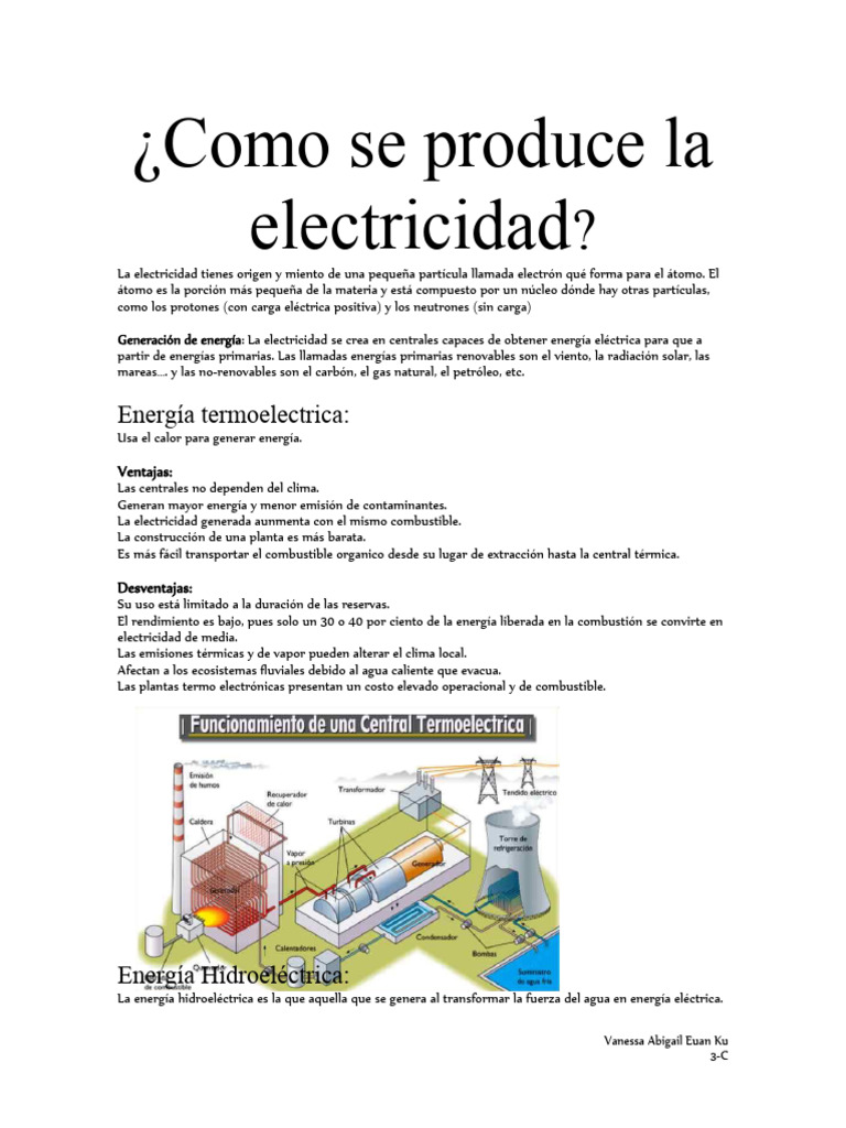 Como Se Produce La Electricidad | PDF | Energía renovable