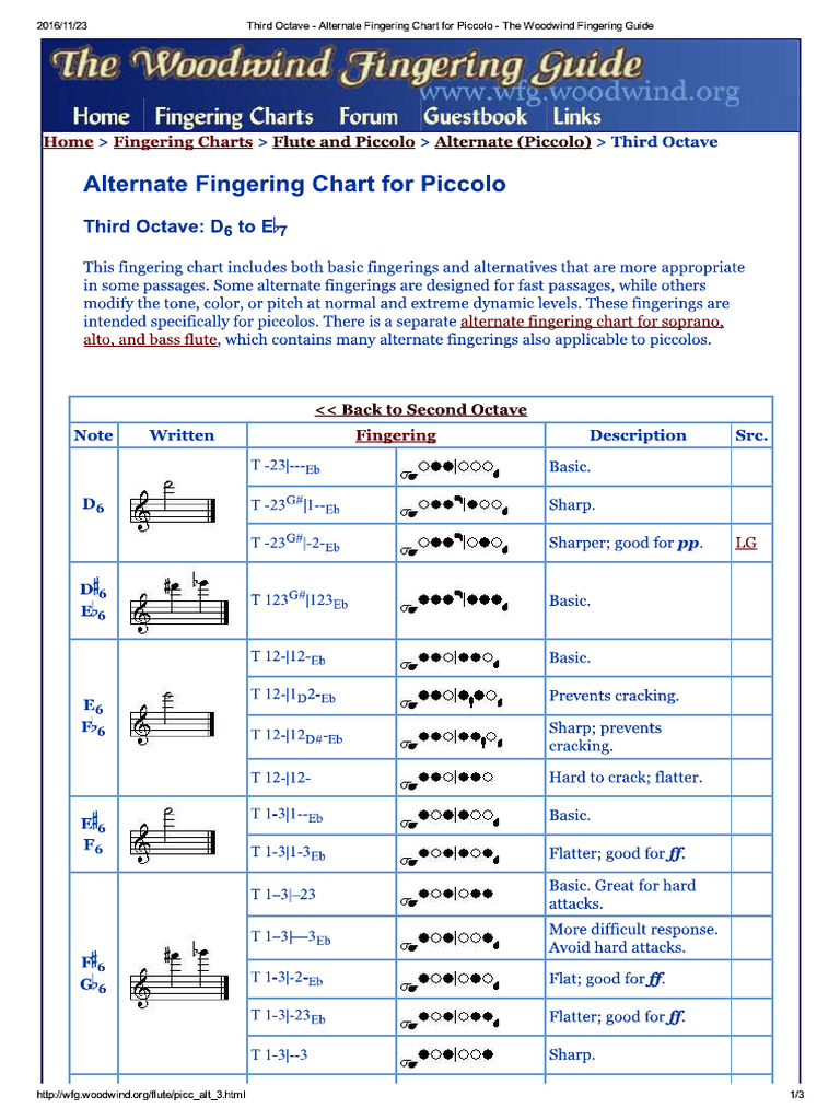 Picclo Fingering 3 | PDF