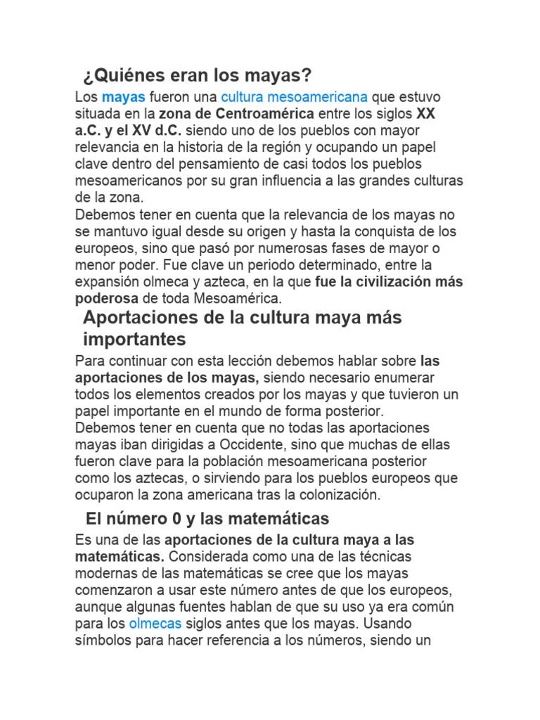 Aporte de la cultura maya 2022 pdf civilizaci n maya mesoam rica