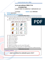 Sesión de Aprendizaje Ciencia N°6