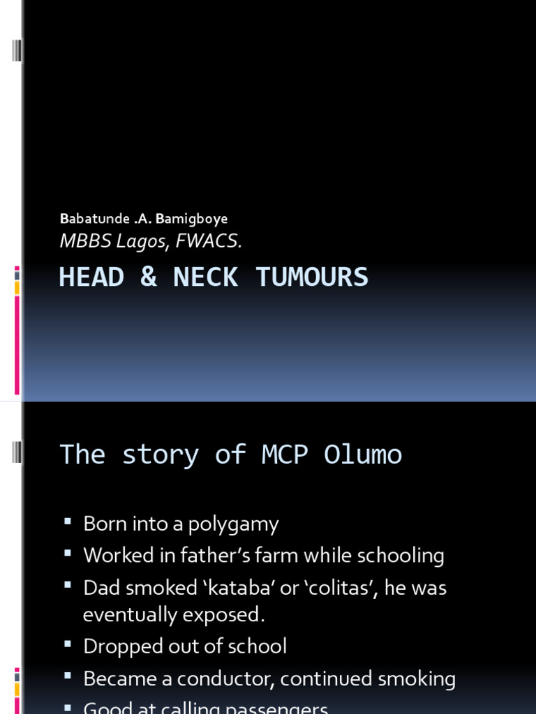 Head and Neck Tumours | PDF | Head And Neck Cancer | Causes Of Death