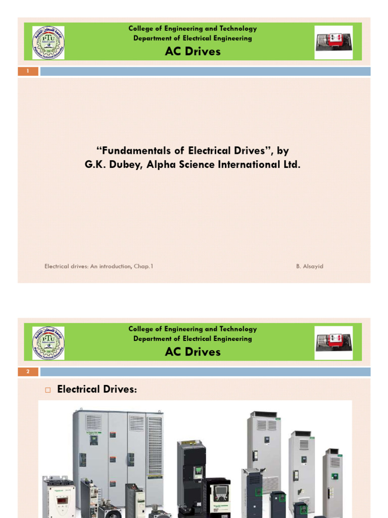 Overview of Electrical Drives and Applications | PDF | Electric Motor ...