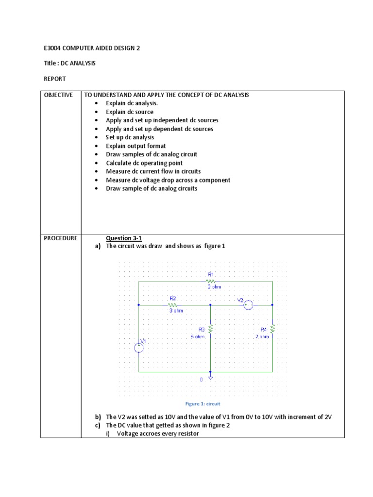 DC Analysis in Circuit Design Report | PDF | Technology & Engineering