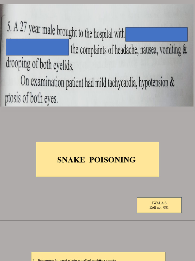 Snake Poisoning | PDF | Snake | Venomous Snakes