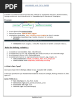 Variables and Data Types - C