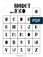 Alphabet Bingo Cards and Calling Sheet Fun Font Black White SaturdayGift