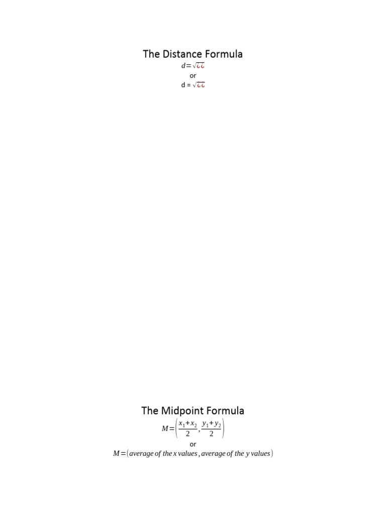 Distance and Midpoint Formulas Explained | PDF | Teaching Methods ...