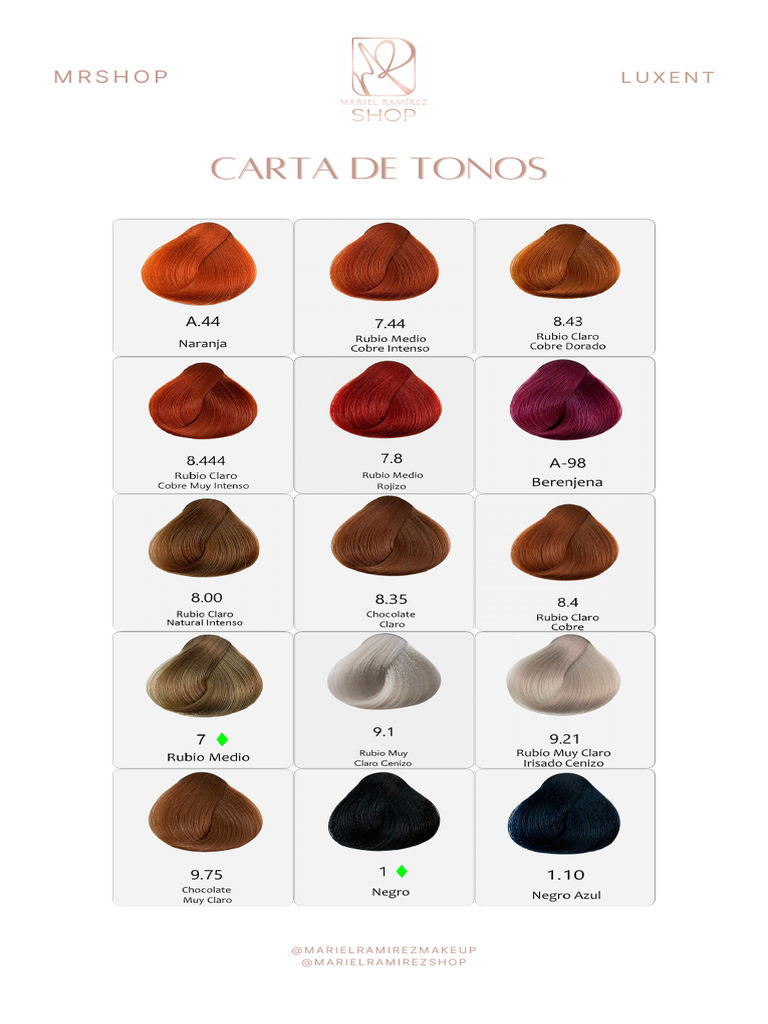Carta de Colores Luxent y Hypertone | PDF | Cocina, comidas y vino | Arte