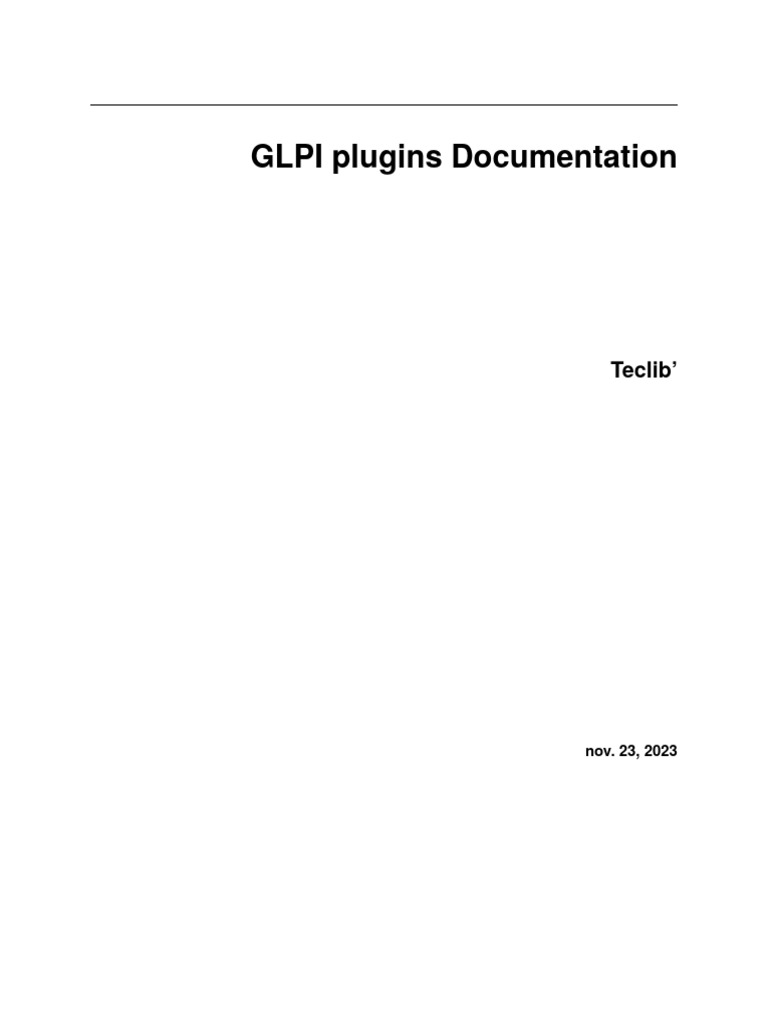 Glpi Plugins Readthedocs Io FR Latest | PDF | Microsoft Sql Server ...
