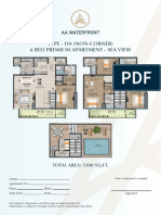 Type - H4 (Non-Corner) 4 Bed Premium Apartment - Sea View: Total Area: 5300 SQ - FT