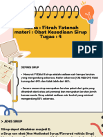 Nama: Fitrah Fatonah Materi: Obat Kesediaan Sirup Tugas: 4