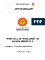 Protocolo - Química Analítica II
