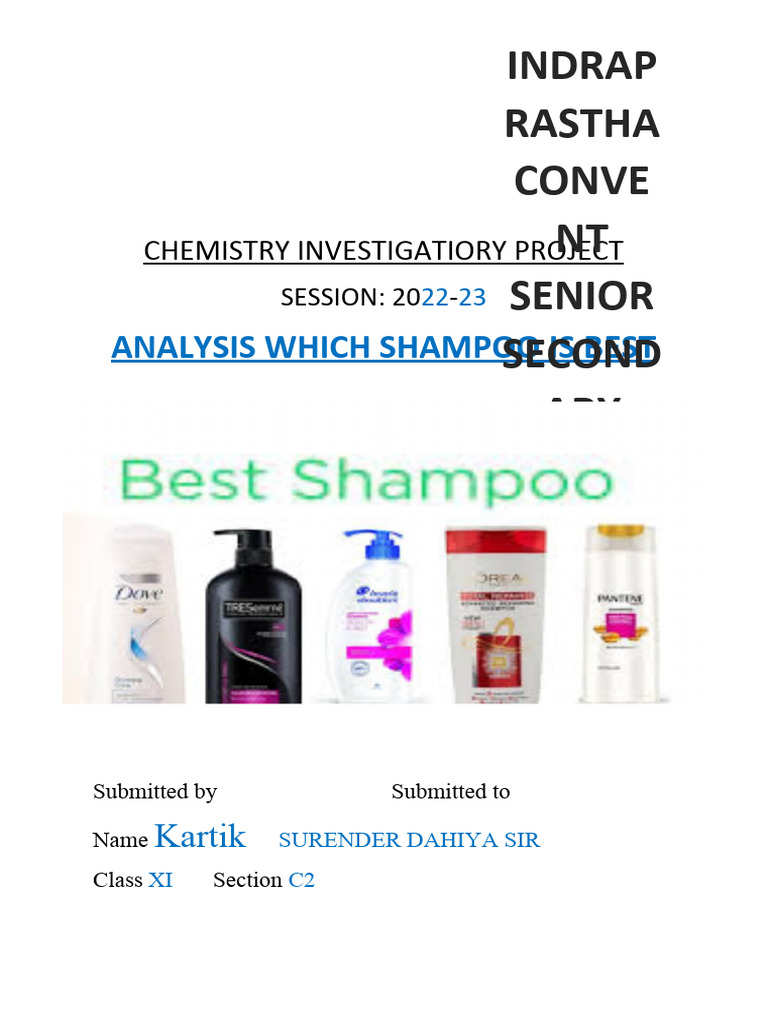 Chemistry Project Analysis On Shampoo PDF Ph Shampoo