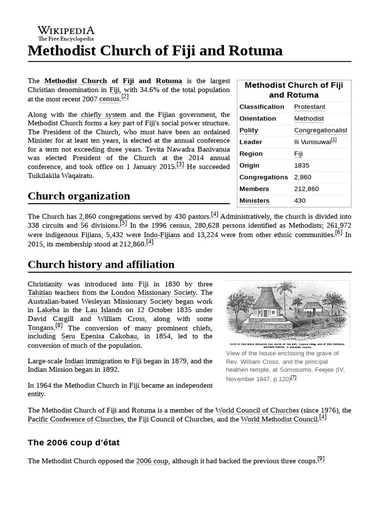 Methodist Church of Fiji and Rotuma PDF Fiji Protestant