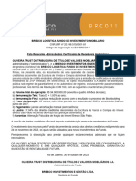 Fato Relevante - Emissão Dos Certificados de Recebíveis Imobiliários