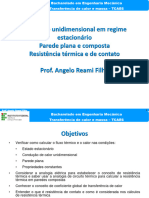 TCA E6 - Aula 3 Parede Plana, Resistência Térmica e de Contato