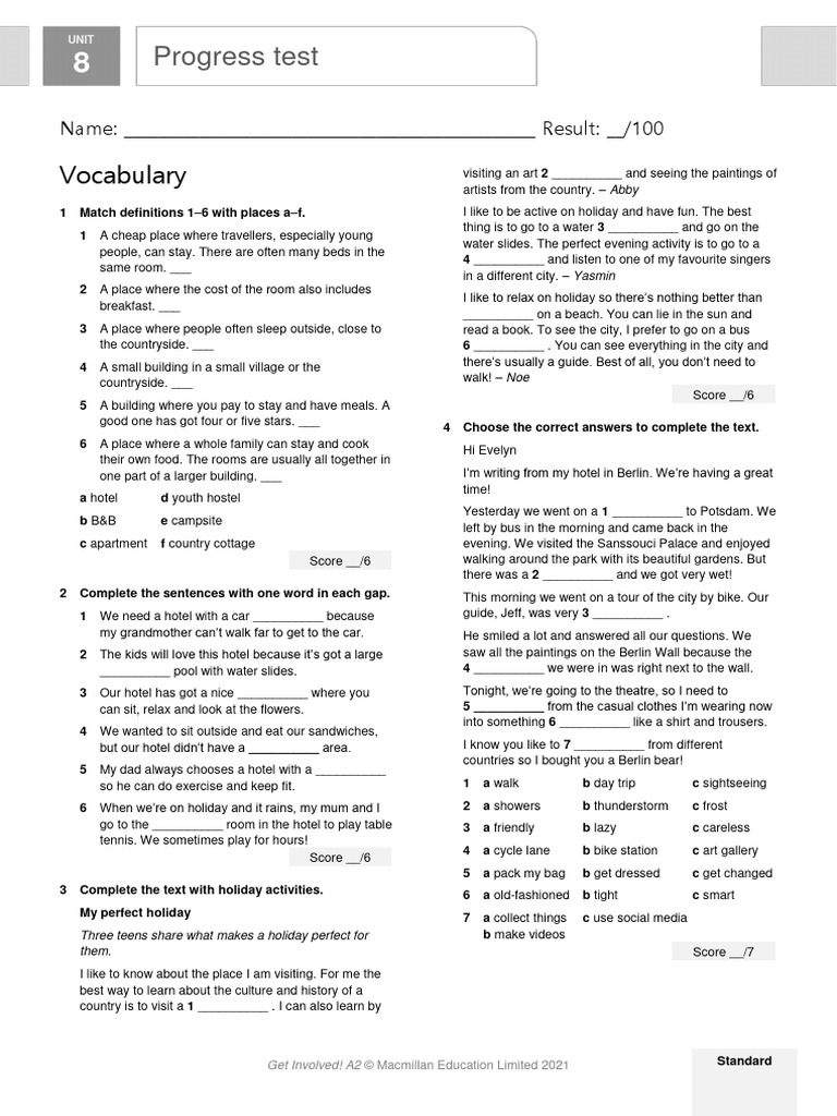 Unit 8 Test 6th Grade Future Pdf