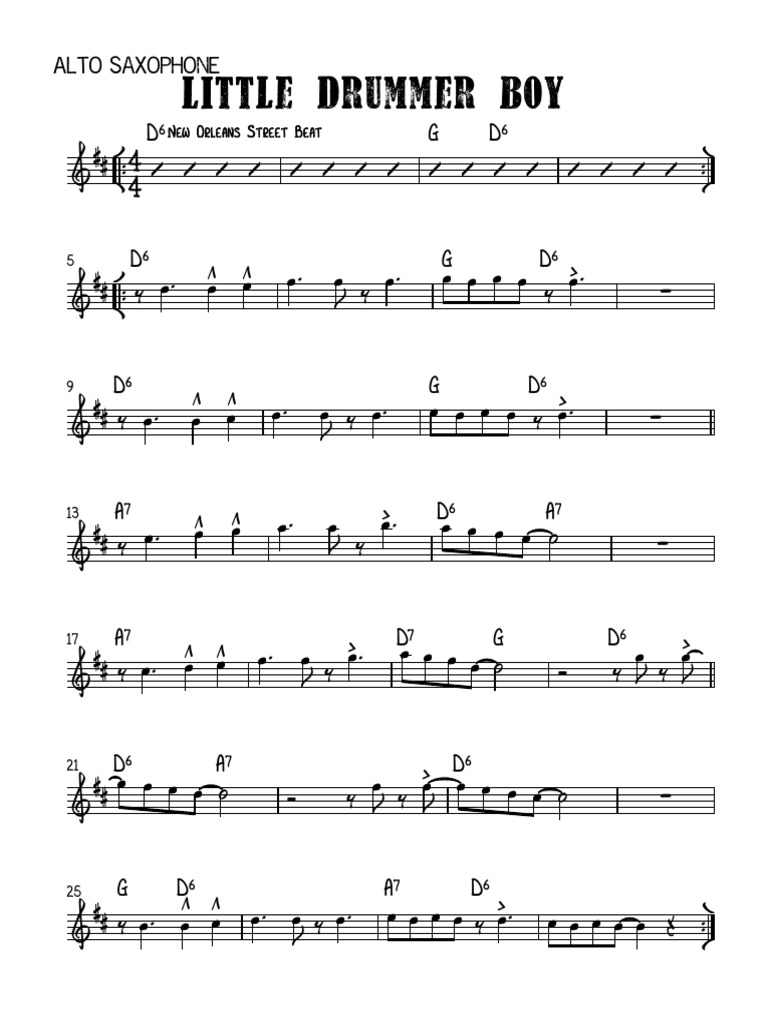 Little Drummer Boy - Alto Saxophone | PDF