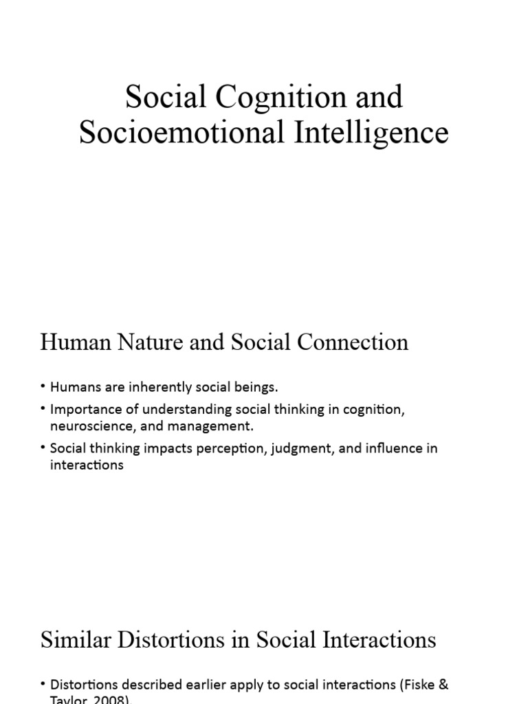 Social Cognition and Socioemotional Intelligence | PDF | Empathy ...