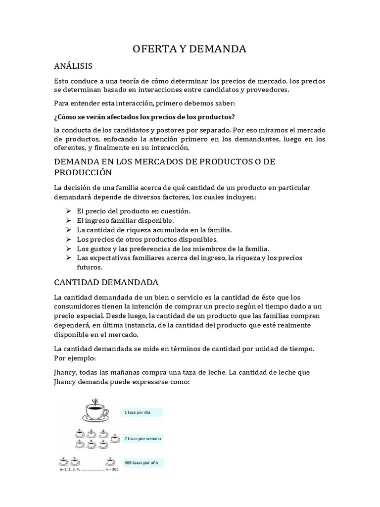 Análisis de Oferta y Demanda en Mercados | PDF | Oferta y demanda ...