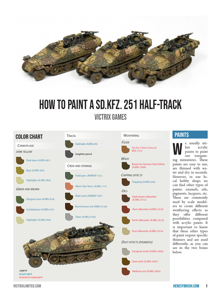 Painting the SD.KFZ. 251 Half-Track | PDF | Paint | Acrylic Paint