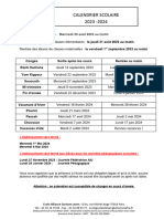 Calendrier 2023-2024