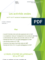 Les Activités Orales en 3 Et 4 AEP