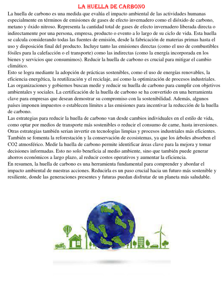 Huella de Carbono | PDF | Gases de efecto invernadero | Huella de carbono