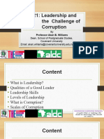DLD 221 Leadership and The Challenge of Corruption Prof Williams