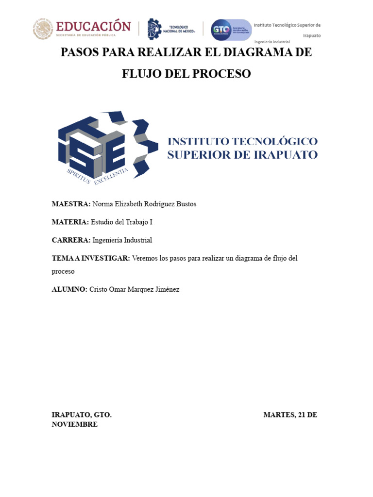 Pasos para Diagrama de Flujo de Procesos | PDF | Ingeniería Industrial ...