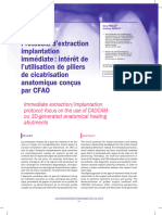 Protocole D'extraction Implantation Imme Diate: Inte Re T de L'utilisation de Piliers de Cicatrisation Anatomique Conçus Par CFAO