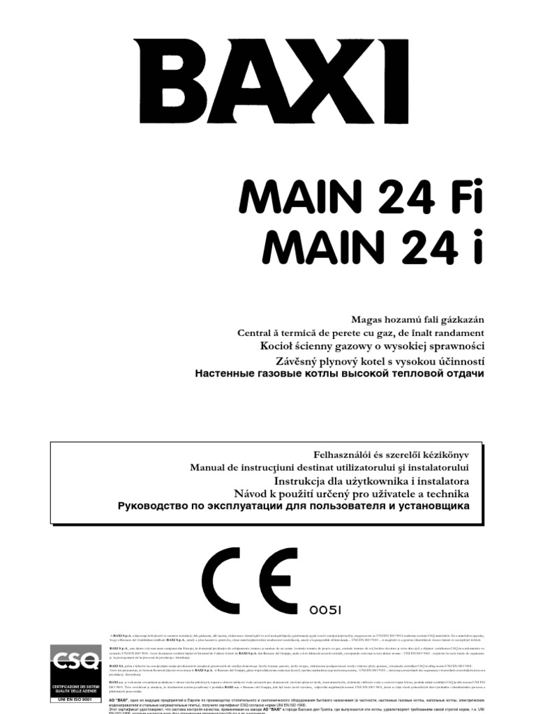 Baxi Main 24 Fi Manual | PDF