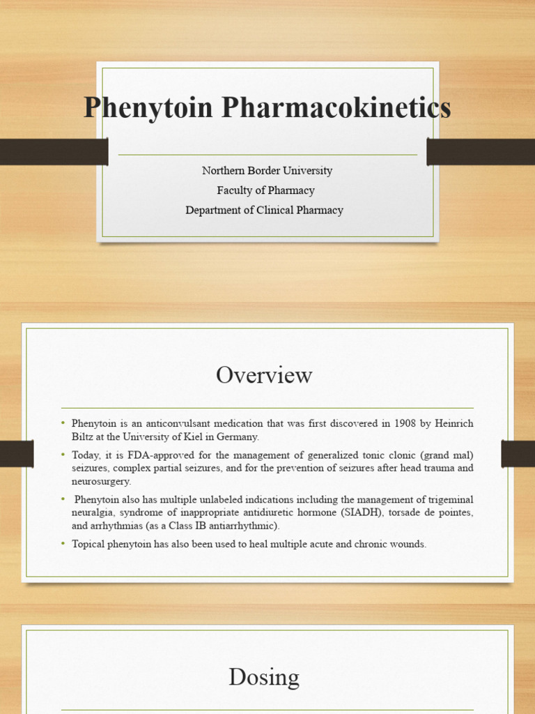 Phenytoin Pharmacokinetics Overview | PDF | Dose (Biochemistry) | Chemistry