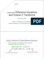 Solving Difference Equations and Inverse Z Transforms: ME2025 Digital Control