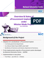 Overview & Status of Eprocurement Implementation Under Mission Mode Project
