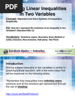 8 Solving Linear Inequalities in Two Variables