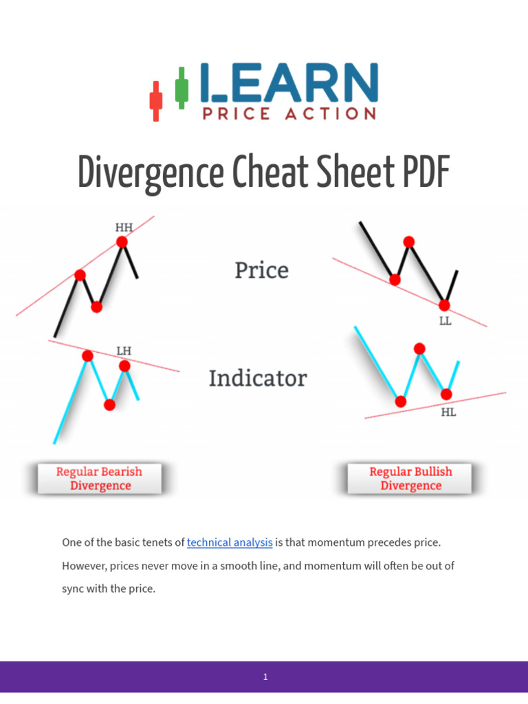 Divergence Trading Cheat Sheet PDF | PDF | Market Trend | Private Sector