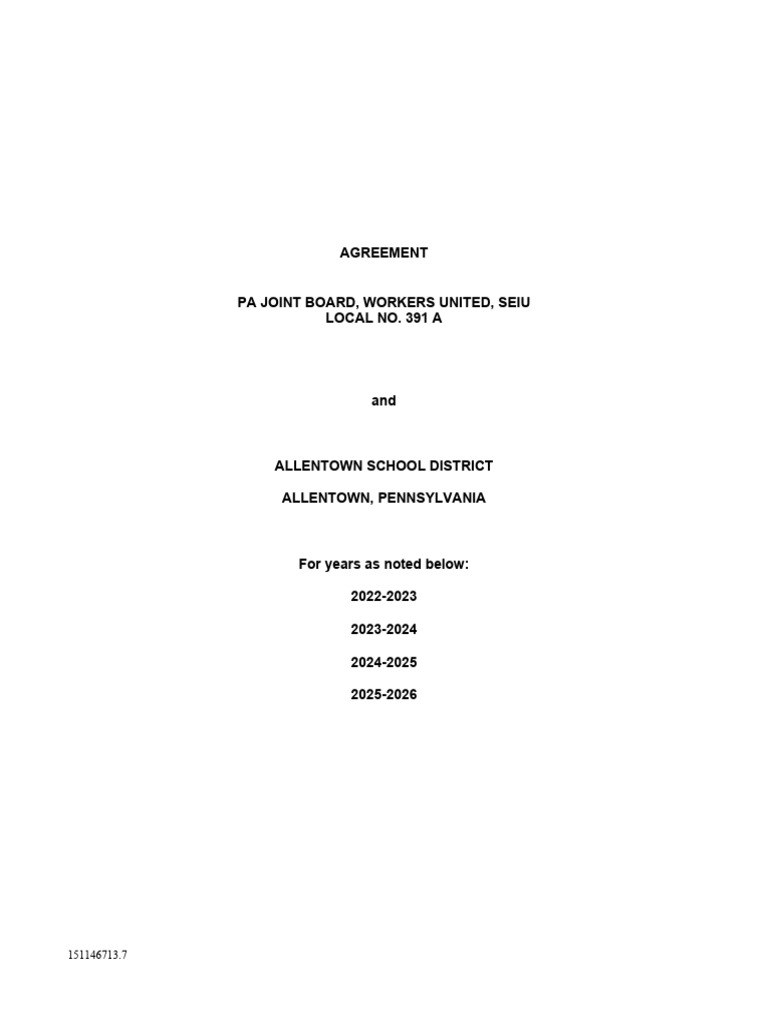 Allentown School District Pa Joint Board Workers United Seiu Local No