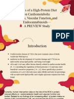 Effects of A High-Protein Diet On Cardiometabolic Health, Vascular Function, and Endocannabinoids - A Preview Study