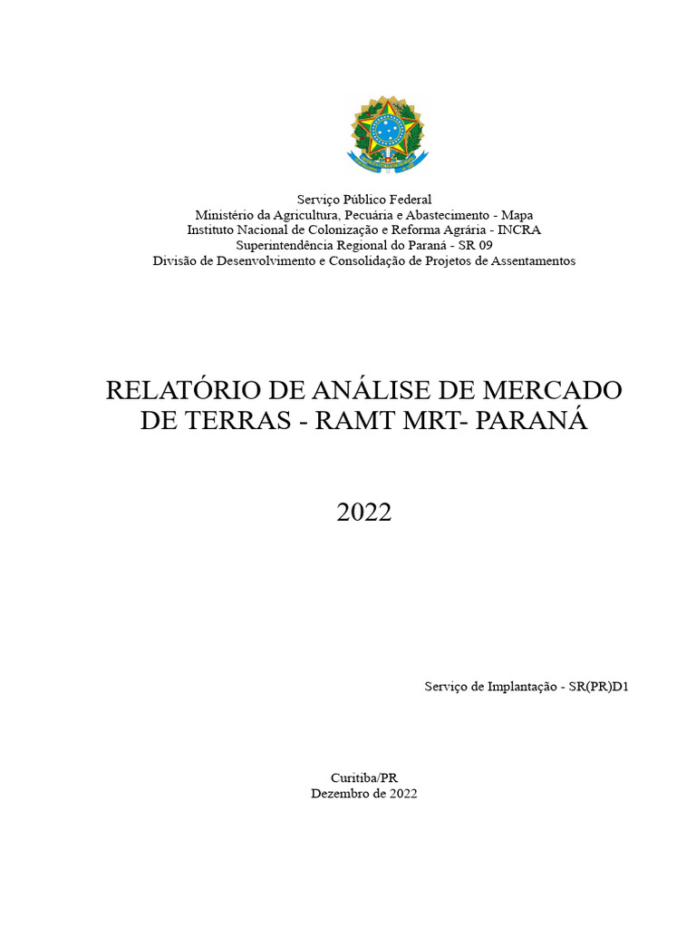 Análise do Mercado de Terras no Paraná | PDF | Solo | Agronomia