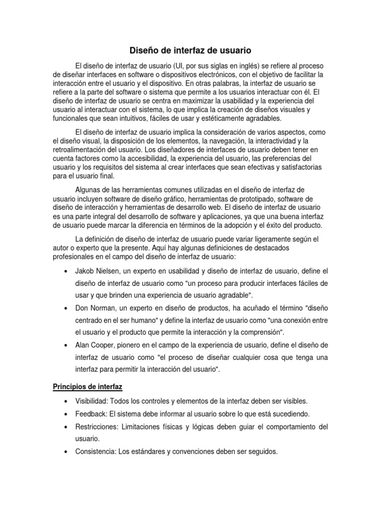 Diseño de interfaz de usuario (UI) | PDF | Diseño de interfaz de ...