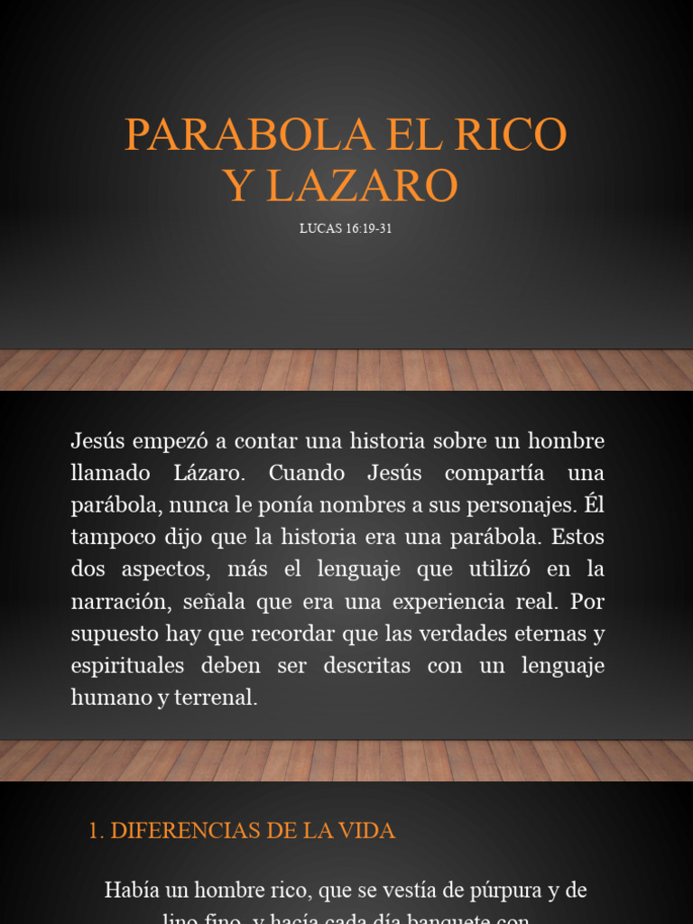 Parábola del Rico y Lázaro: Reflexiones | PDF | Infierno | Creencia ...