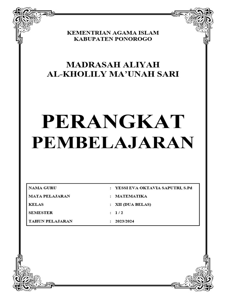 Cover Perangkat Pembelajaran - WWW - Kherysuryawan.id | PDF
