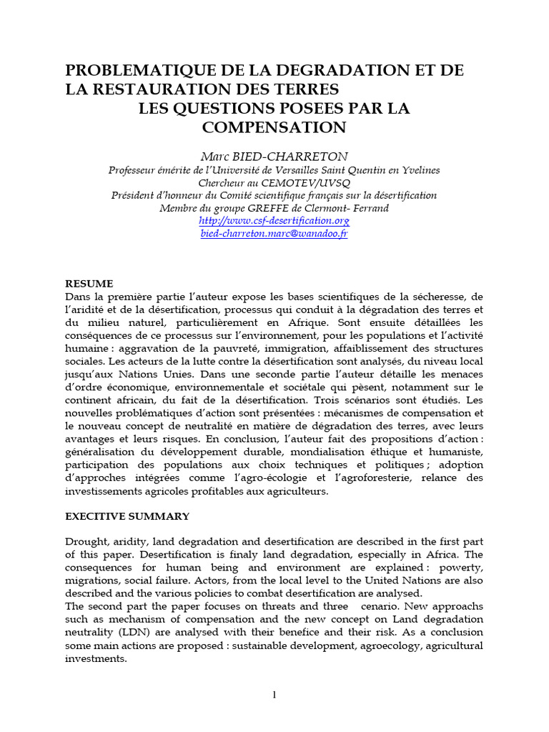Dégradation des sols et désertification | PDF | Sécheresse | Sol ...